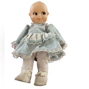Vintage Cameo's 8" Kewpie Doll  in Frilly Dress by Jesco 1980"s